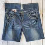 1st Kiss Root Bootcut Embellished Jeans Distressed Thrashed Low Rise Medium Wash Photo 0