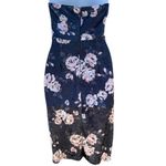 Lulus  Black Velvet Floral Print bodycon sweet heart neckline Dress Photo 2