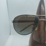 Ralph Lauren  Polarized Silver & Tan Aviator Sunglasses Photo 1