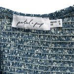 Petal and Pup  Smocked Tiered Puff Sleeve Floral Blue White Mini Dress Size 8 Photo 6