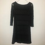 Sharagano  Black Pattern A-Line Lined Mid-Sleeve Dress 4 Photo 8
