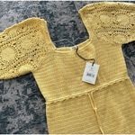 NWT SPELL crochet knit yellow dress Yellow Size M Photo 5