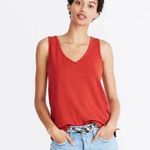 Madewell | Whisper Cotton V-Neck Tank Top in Burnt Terracotta Size M Photo 1