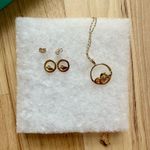 Boutique  Mountain Gold Earring and Necklace Set Photo 0