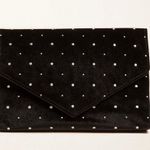 Ann Taylor Black Shimmer Dot Velvet Clutch Purse Bag Photo 2