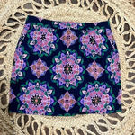 J.Crew Basketweave Mandala Mini Skirt Womens Size 12 Lined Back Zip Pockets Photo 0