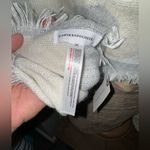 Anthropologie NWT   White Gray Cream Printed Oversized Blanket Scarf Fringe Photo 4