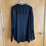 Madewell NWT XXL Relaxed Dolman Button-Up Shirt in Satin Black NT235 2024 Photo 5