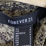 Forever 21 NWOT  Mini Dress Womens S Green Snakeskin Long Sleeve Ruched V-Neck Photo 5