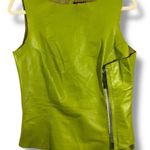 Diesel Vintage Y2K  Leather Green Chartreuse Vest Style Top Photo 0