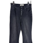 We The Free  Jeans Womens 26 Black Flare High Rise Button Fly Distressed Hem Boho Photo 1