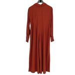 Free People NWT Womens Wide Leg Button Front Long Sleeve Jumpsuit Rust Red XS Photo 2