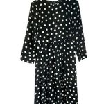 ZARA Black White Dress Womens XS Chic Casual Whimsigoth Polka Dot Split Flowy Photo 0