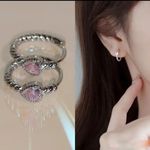 New Luxury Zircon Water Drop Earrings for Women Korean Fashion Rhineston Gold Photo 8