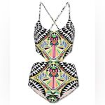 Mara Hoffman Cosmic Fountain Lace Up Cut Out One Piece Swimsuit Bathing Suit Photo 3