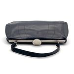 Vintage Black Leather Frame Evening Bag Clutch Purse Silver Hardware 5.5x8.5 Photo 6
