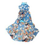 Sweet Storm  S Blue Floral Halter Keyhole Lined Maxi Sundress Summer Boho Y2K 90s Photo 9