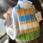 Kate Spade RARE!!Authentic Straw/cotton/leather bucket drawstring Crosby Photo 12