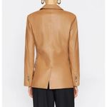 frame denim NWT FRAME ’70s Double-Breasted Leather Blazer Latte Size 6 Photo 6