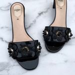 Fendi Flowerland embellished patent leather slide sandal size IT 38.5 US 8.5 Photo 12