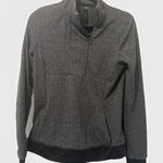 Kyodan  Alpine 1/4 Zip Double Brushed‎ Jacquard Sweater Size Black Gray Petite S Photo 0