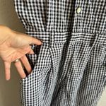 American Vintage LIZ WEAR Vintage 90s Black White Gingham Short Sleeve Jumpsuit Womens 2 Petite Photo 4