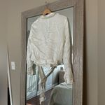 L'Agence L’AGENCE White Satin Belted Blazer NWOT Size Small Photo 2