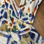 Tin Haul  Shirt Womens Large Cowgirl Pearl Snap Cream Blue Red Western Rodeo Photo 5