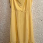And Now This Ruffled Side‎ Elegant Yellow Midi Dress with Front Slit Medium Photo 1