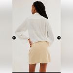 Free People  Can't Blame Me Linen Mini Skirt - Bleached Sand Retail $68 NWOT Photo 1