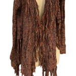Gimmicks by BKE BKE Gimmicks Open Fringe Cardigan Sweater Womens Medium Multicolor Boho Knit Photo 0