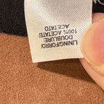 Jones New York  Suede Drape Tie Front Jacket Ruched Sleeve Tan Blazer Medium‎ Photo 4