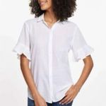 BeachLunchLounge White Beach Lunch Lounge button down shirt ruffle sleeves Photo 6