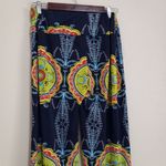 Vicabo XL 14 Boho Floral Casual Pants in Navy Lime Green Photo 2