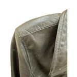 Y2K 90s Minimalist Black Butter Soft Leather Belted Zip Up Jacket Medium Photo 6