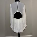 Lulus Sheer Attraction White Long Sleeve Ruffled Mini Dress Size M Photo 4