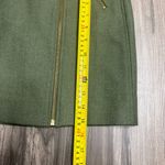 J.Crew Wool Blend Motorcycle Mini Skirt Gold Accents Lined Army Green Womens 00 Photo 5