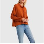 Xirena Women's Two Piece Cotton Gauze Rust Orange Cowl Neck Drawstring Size S/M Brown Photo 1