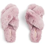 Rachel Zoe LIGHT PINK FLUFFY FAUX FUR CRISS CROSS SLIPPERS M Photo 0