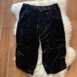 T Tahari Brown Cropped Wide Leg Pants EUC Sz 4 Silk Velour/Velvet Photo 4