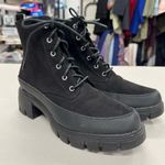 Merry Scott Black Lugg Sole Combat Lace Up Boots Fabric Womens 9 Photo 1