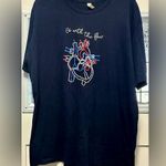 Go With The Flow Cardiac Nurse Shirt Anatomic Heart (401) Blue Size XL Photo 0