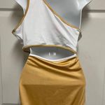 Victoria's Secret Victoria’s Secret White & Gold Color Block One Piece Swimsuit Photo 5