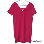 Vine & Love  medium pink fuchsia womens slip dress vneck front pockets not lined Photo 2