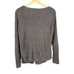 Eileen Fisher Gray Linen Knit Blazer Cardigan One Button Slip Pockets Size L Photo 3