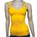 Tanco Women’s One Size Marigold Gold Yellow Stretch Lace Trim Tank Top Photo 0