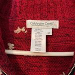 Coldwater Creek  Red Knit Ugly Holiday Sweater Cardigan Winter Activities Medium Photo 13