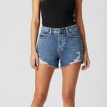 Hollister  Studded Acid Wash Button Fly Distressed High-Rise Shorts Y2K Size 25 Photo 0