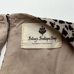 Betseys Boutique Shop Leopard Print Midi Dress Tiered Ruffle Short Sleeve L Tan Size L Photo 2