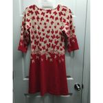 Reborn Women's Size Medium Red Butterfly 3/4 Sleeves Acrylic Sweater Dress Photo 2